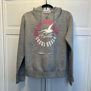 Ron Jon Surf Shop Cocoa Beach Sweatshirt With Hoodie Size Women’s XL Color Gray